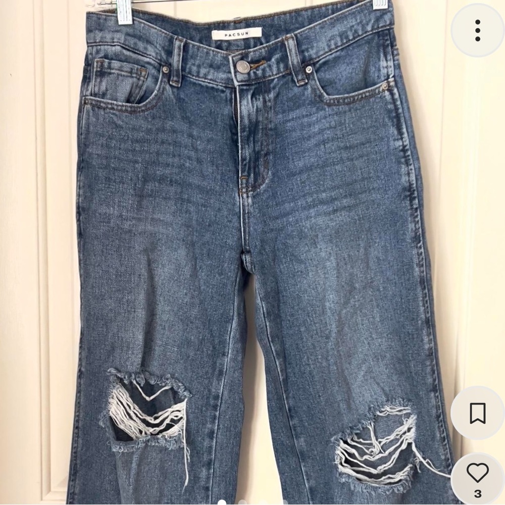 pacsun low waisted ripped baggy jeans